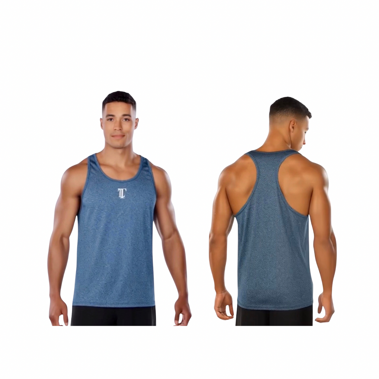 CoachXGrind™ | 
The Lifterwear™ Tank Top | Premium Performance Gymwear for Men| Heather Emerald Blue
