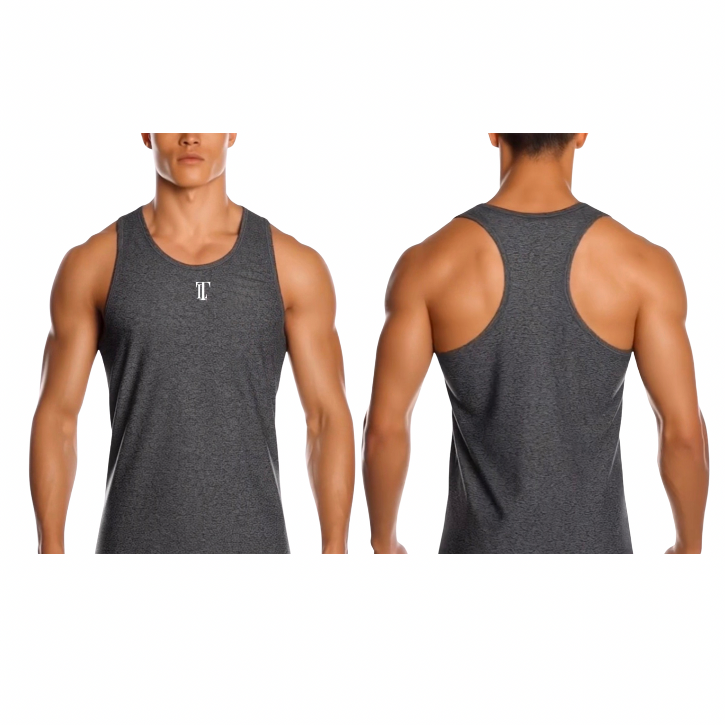 CoachXGrind™ | 
The Lifterwear™ Tank Top | Premium Performance Gymwear for Men| Heather Charcoal Grey